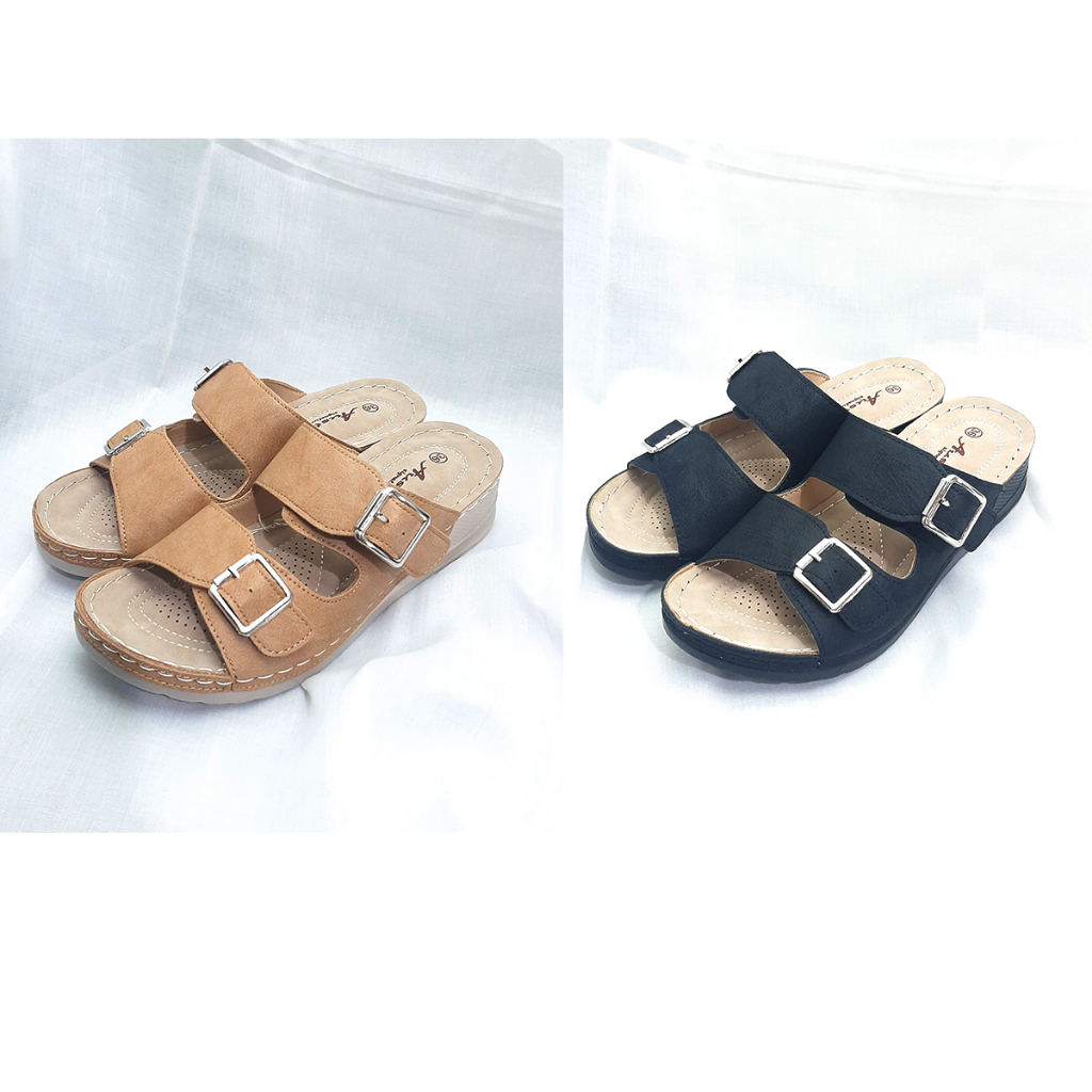 Austin - sandal wanita wedges / sandal kasual wanita slop