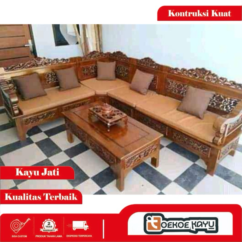 kursi tamu sudut bagong kursi tamu kayu jati ukir jepara