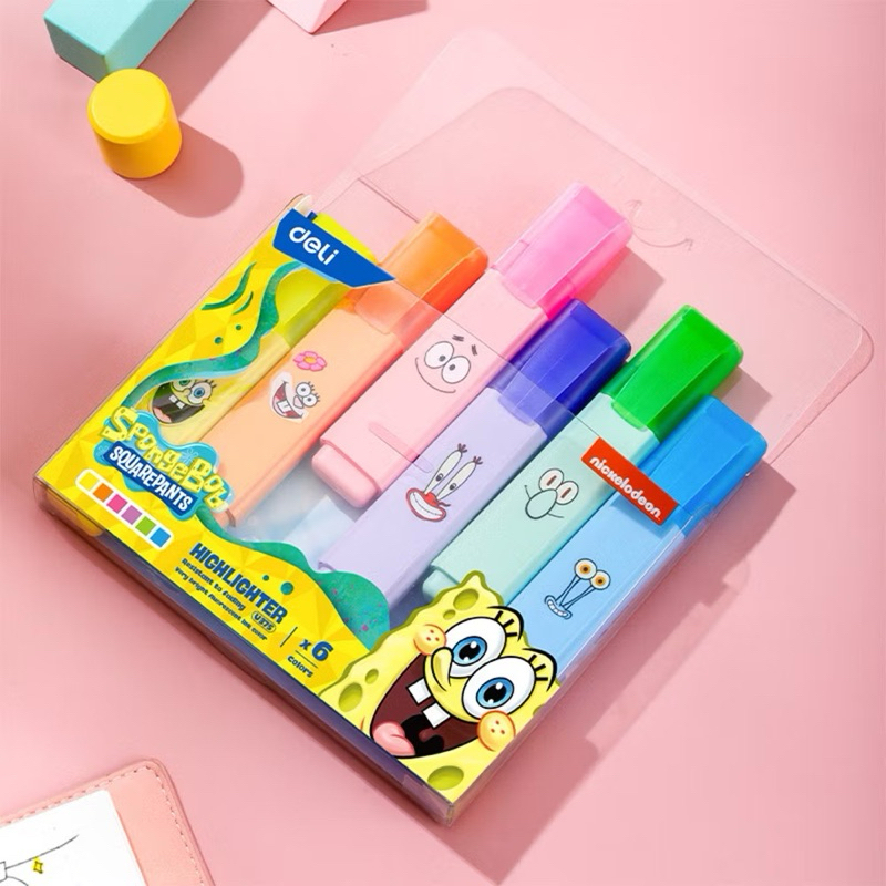 

Deli Set 6 Pcs Spidol Highlighter Spongebob Eu375 Random Spidol Stabilo Warna Warni Alat Tulis Penanda Text Marker