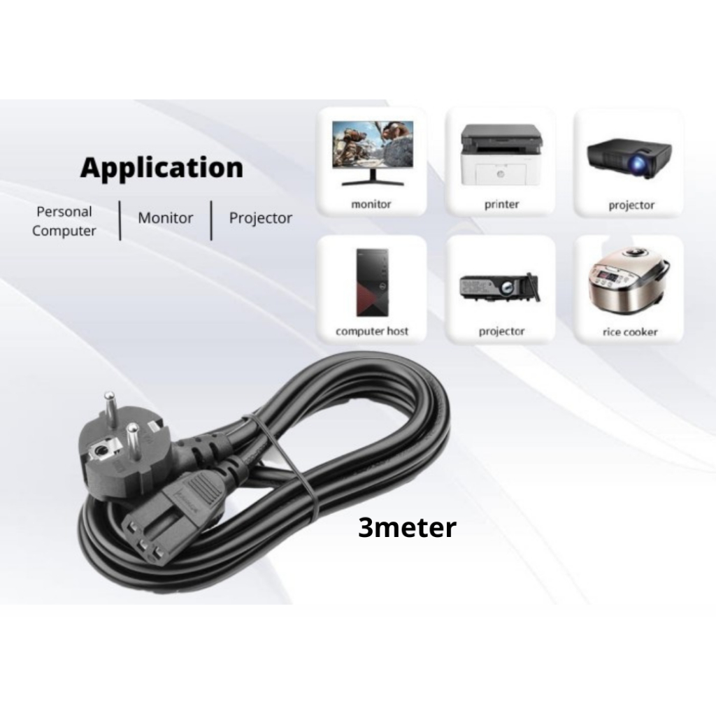 KABEL POWER PC/KOMPUTER Kabel Printer/Kabel CPU MONITOR 3Meter