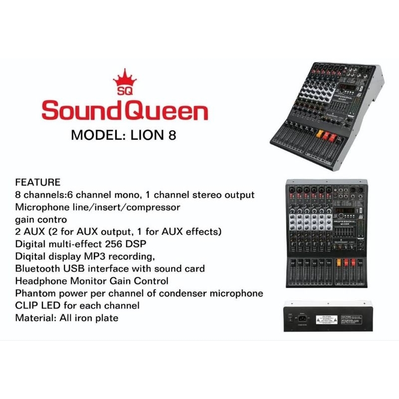 mixer soundqueen LION 8 compres original SQ