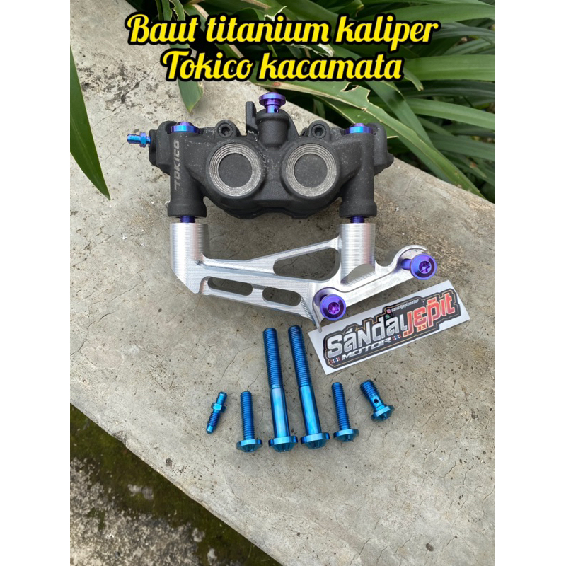 BAUT TITANIUM SET KALIPER TOKICO KACAMATA BAUT TITANIUM KALIPER TOKICO KACAMA MATA BAUT TUTANIUM NEP