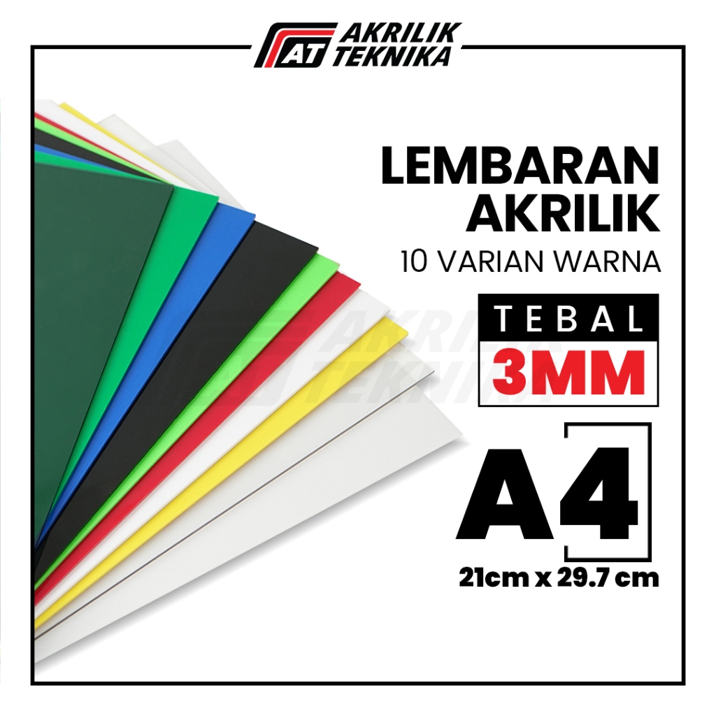 

Lembaran Akrilik A4 3mm / Acrylic Sheet Clear / Akrilik Warna