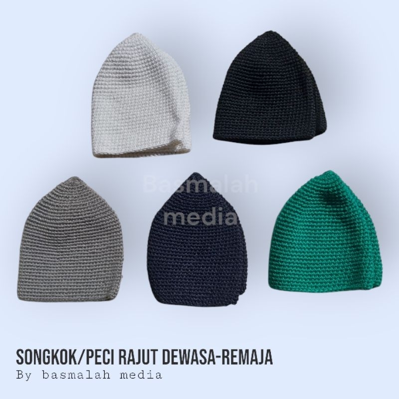 Songkok/peci Rajut Tebal Dewasa-Remaja Berbagai warna