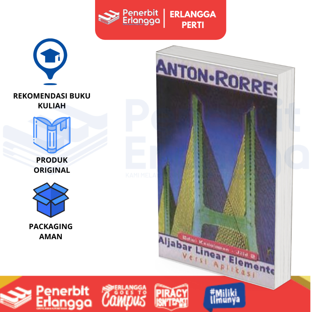 [Erlangga] Buku Referensi Mahasiswa: Aljabar Linear Elementer Edisi 8 Jilid 2 - Howard Anton