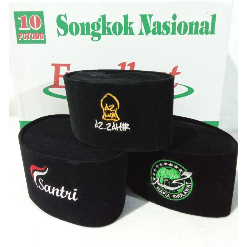 Songkok/peci bordir logo Santri/Mafia Sholawat/Az Zahir
