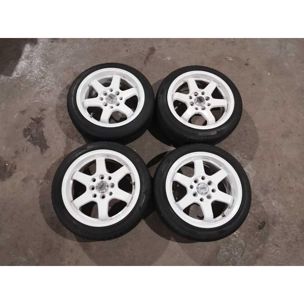VELG MOBIL BEKAS RING 14 SEKEN HSR TOKYO LEBAR 6 PCD 4x100-114 PAKET BAN