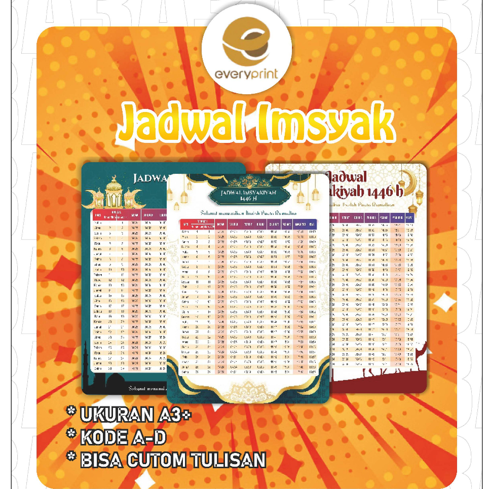 

(A3) Cetak Jadwal Imsakiyah - Ramadhan 1446 / 2025
