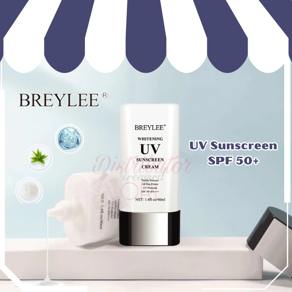 BREYLEE UV Sunscreen SPF 50+ - Krim Pelindung Wajah 40ml tabir surya
