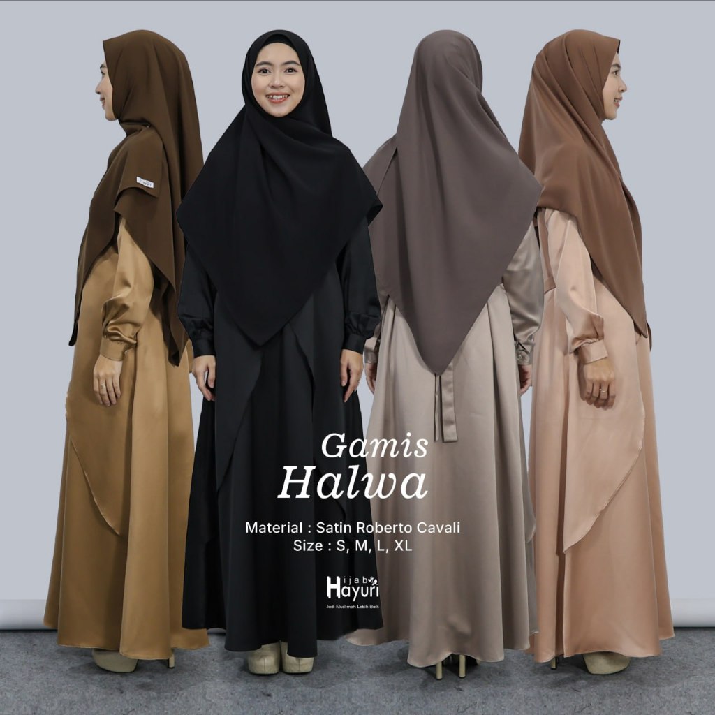 GAMIS HALWA SATIN ROBERTO CAVALI HIJAB HAYURI