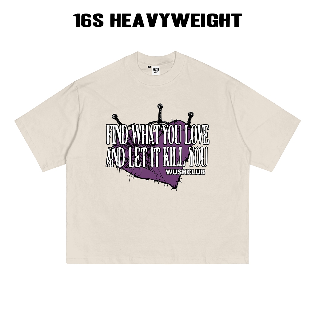 WUSH CLUB 16S BOXY FIT HEAVYWEIGHT TEE BAJU KAOS DISTRO PRIA WANITA OVERSIZE COTTON COMBAD FIND BEIG