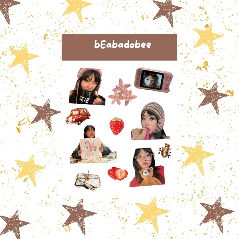 

Beabadobee sticker sheet stiker journal decoration sticker journaling retro vintage aesthetic