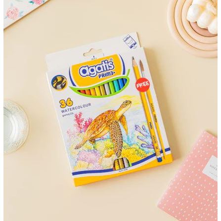 

Gramedia Batam - Agatis Prime PENSIL WARNA WATERCOLOR isi 36 - Free Pensil 2B + Kuas