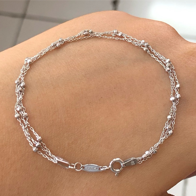 A1B- GELANG JEDAR 3LAYER PUTIH KADAR 375 8K PANJANG 17CM