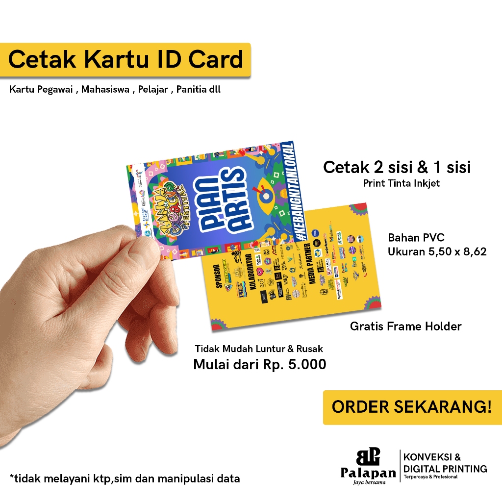 

id card custom/ kartu panitia / kartu mahasiswa / id card pegawai