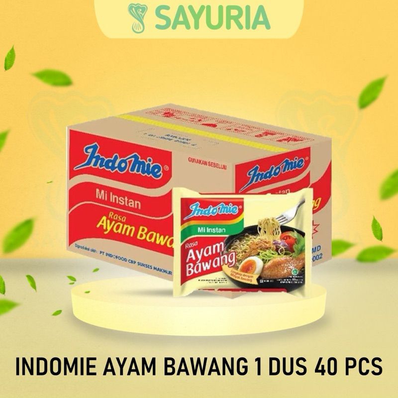 

INDOMIE 1 DUS ISI 40 PCS MIE SOTO AYAM, KARI AYAM, AYAM BAWANG