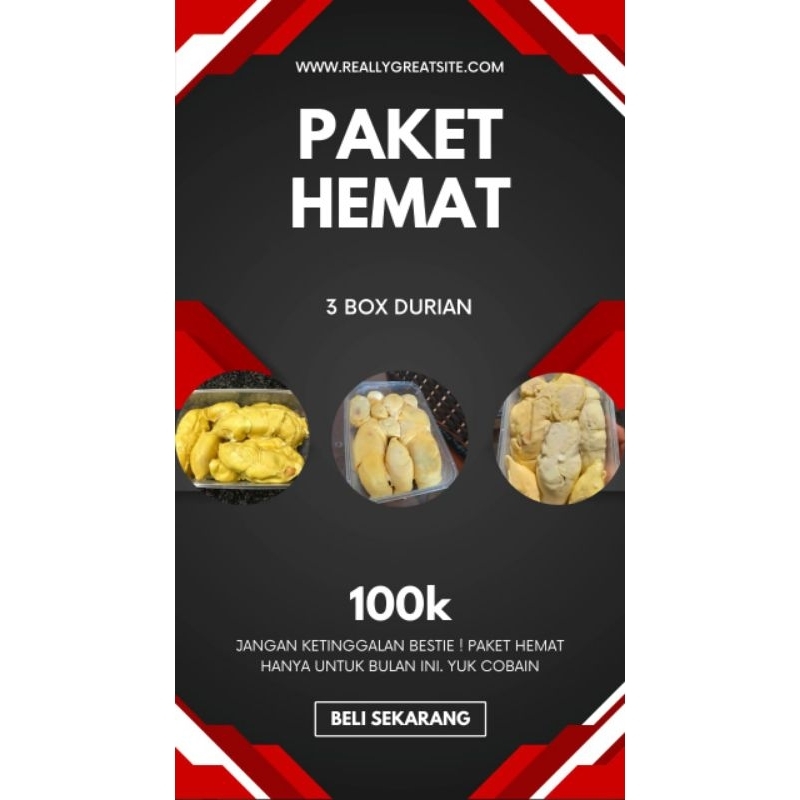 

paket tiga box durian kupas