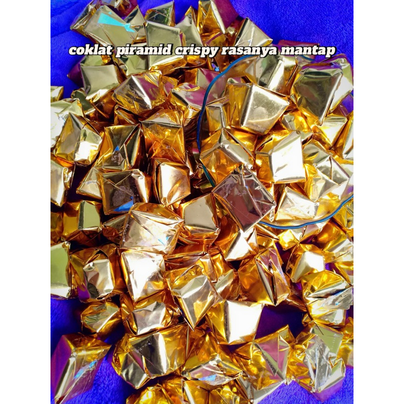 

cokelat piramid crispy 500gram | cokelat dengan campuran wafer dan rice crispy