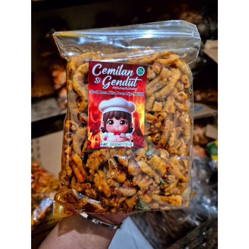 

Cemilan Usus Pedas/Seblak Mix Berat 200Gr