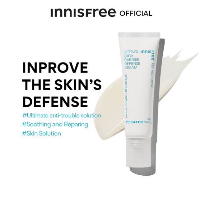 innisfree retinol cica barrier defense cream 50ml korea import perawatan wajah skin anti aging ori
