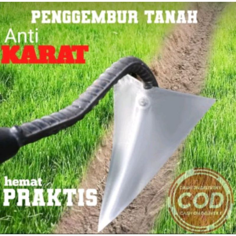 Cangkul Tip Segitiga Besar Cangkul Bajak Penggembur Tanah Sawah Kebun Serbaguna