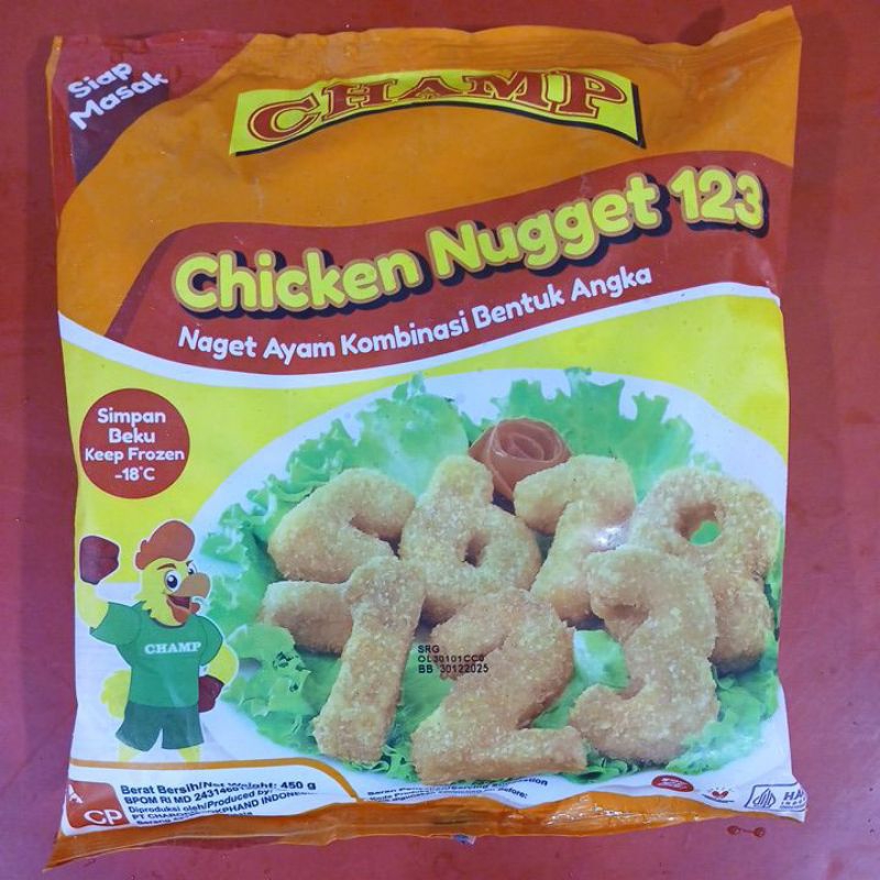 

champ chicken nugget 123 450gr / naget ayam