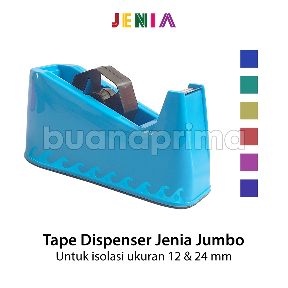 

Tape Dispenser Jumbo Berat Jenia Untuk Ukuran Isolasi 12 dan 24 mm Tempat Wadah Selotip Tajam Pemotong Lakban Tape Cutter