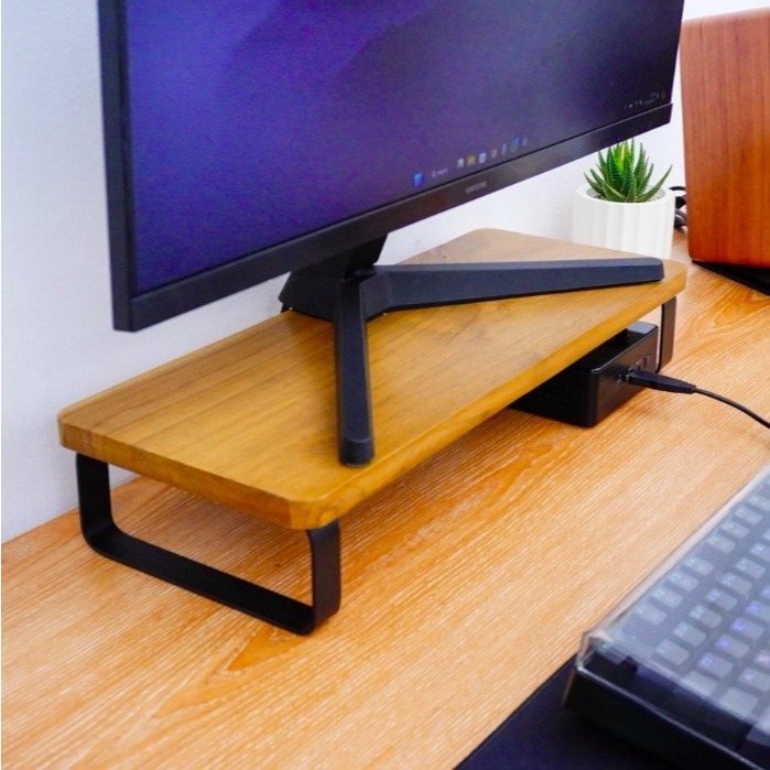 Monitor Stand Wood / Stand Monitor Kayu Asli / Stand Monitor Minimalis