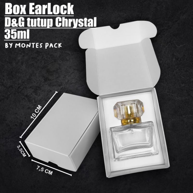 

BOX EARLOCK | untuk botol DnG tutup Kristal 30ml | box parfum earlock Putih hitam