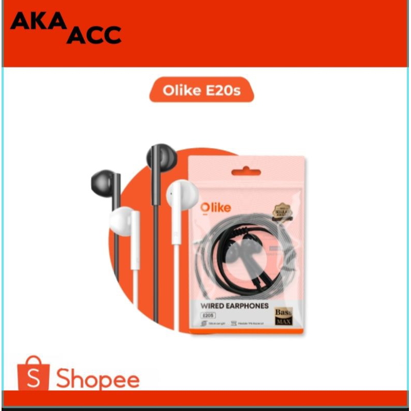 Hf Olike e20s / Olike earphone e20s warna hitam dan putih
