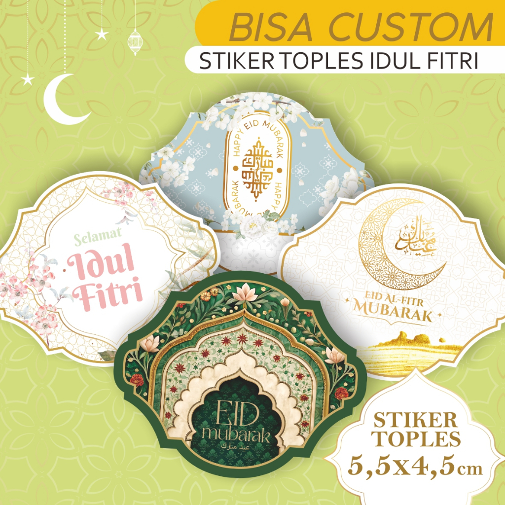 

Stiker toples bentuk kue lebaran idul fitri Custom