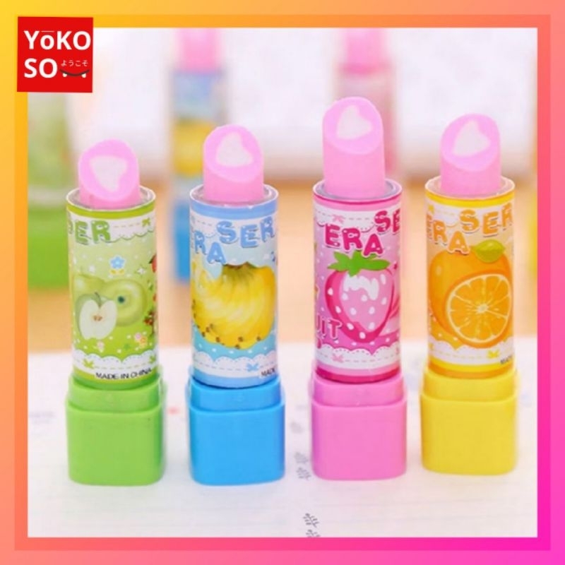

YOKOSO S107 Penghapus Pensil Bentuk Lipstik Karakter Lipstick Warna Warni Color