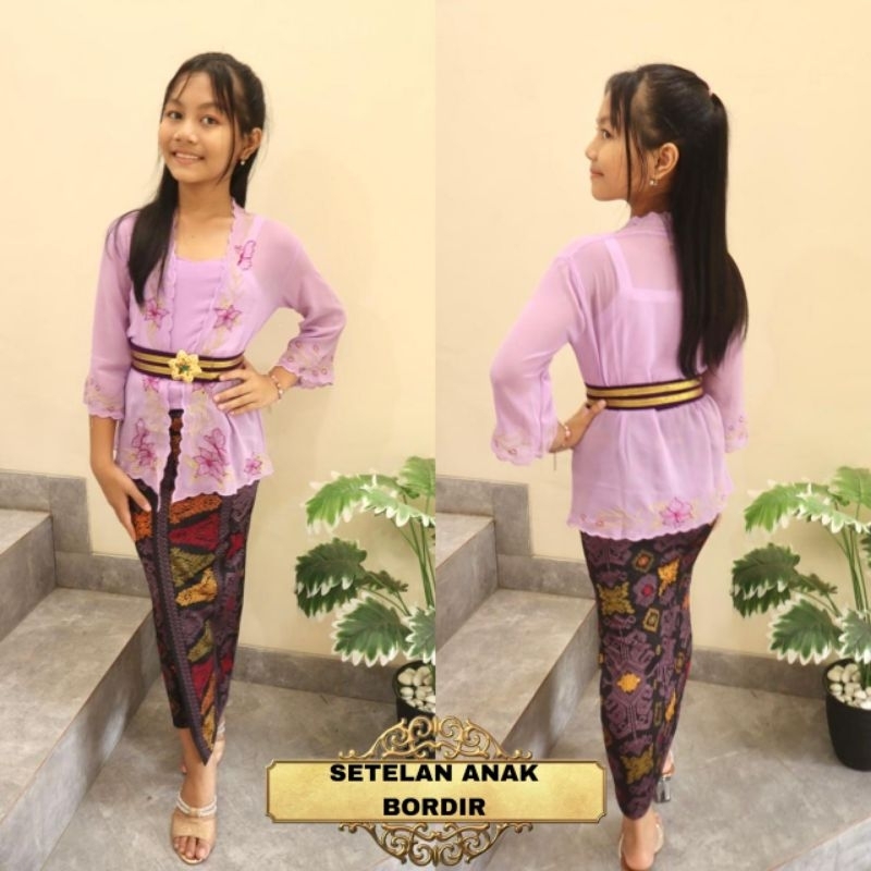 Oneset Anak Kebaya Sifon Motif Bordir