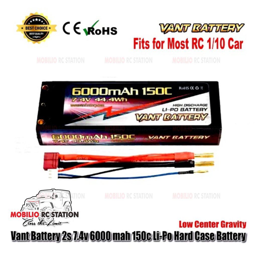 Vant Battery 2S 7.4V 6000 mAh 150C Li-Po LCG Graphene Hard Case Battery