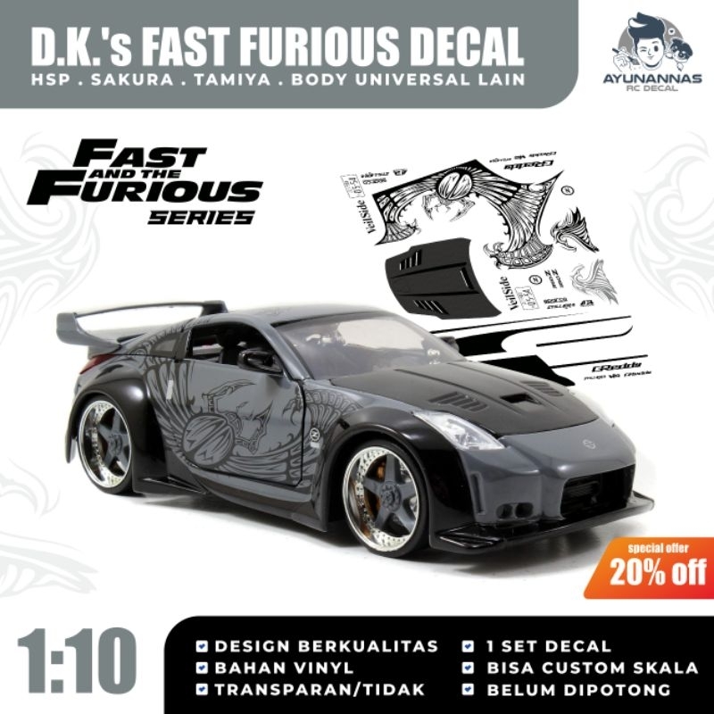 D.K's nissan Fast Furious Rc Decal Series