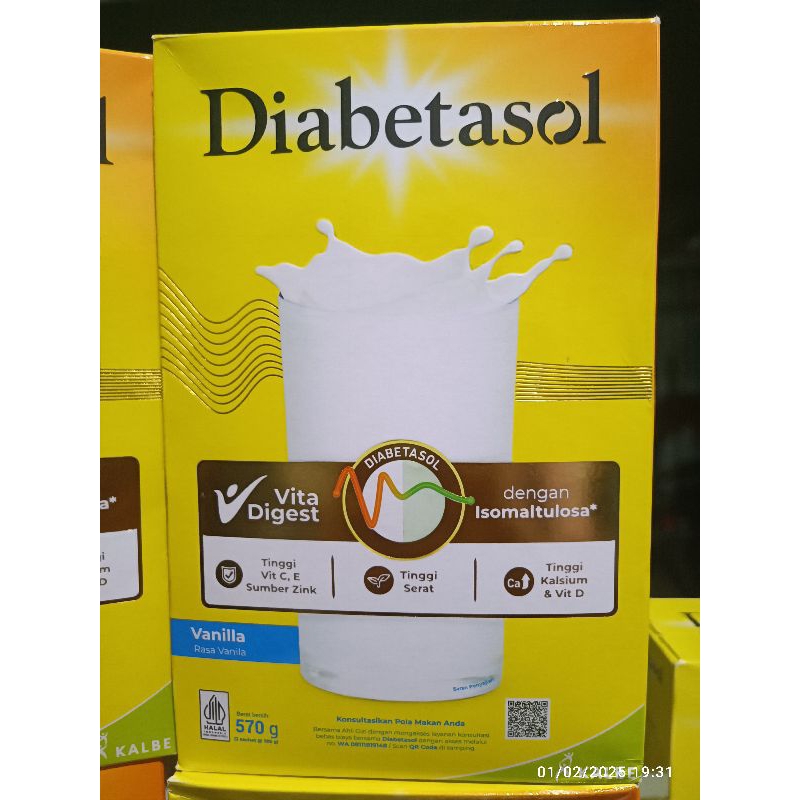 

BgKr Diabetasol Vita Digest Rasa Cokelat/Vanila/Cappucino Ukuran 570gr