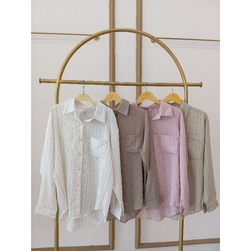kemeja stripe shirt | kemeja wanita