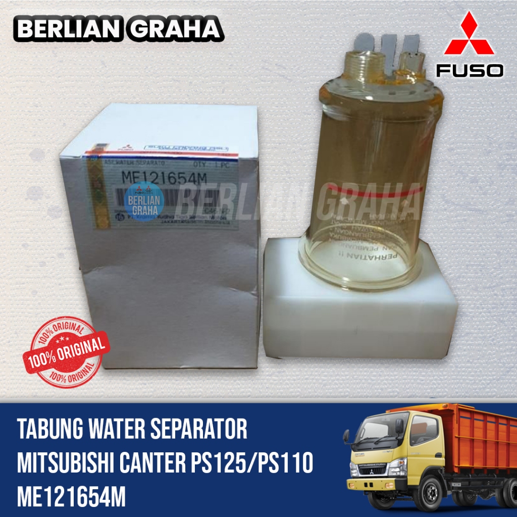 Gelas Kaca Water Separator Tempat Filter Solar Canter PS110 / PS125 Original Mitsubishi | ME121654M
