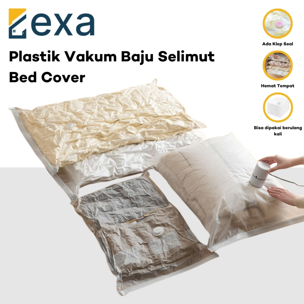 Kantong Plastik Vakum Transparan Pakaian Selimut Travel Vacuum Bag Plastik Vakum Pakaian Vakum Baju 