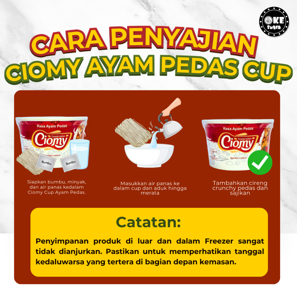 

Paket Hemat Ciomy Cuanki Cup Besar Ayam Pedas Set isi 6 pcs