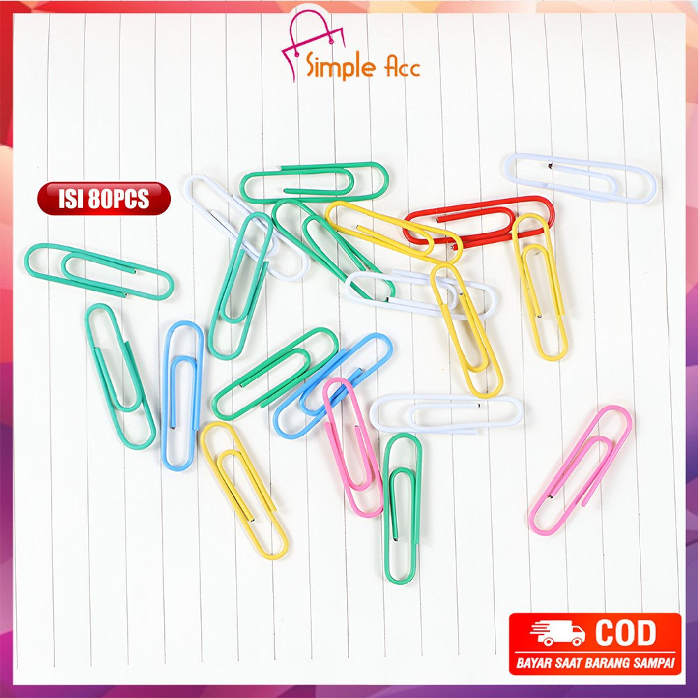 

DO-A109 Paper Clip Warna Metalic Isi 80pcs Klip Kertas Warna Macaron / Klip Penjepit Kertas Aesthetic / Clip Pack Jepitan Kertas Serbaguna