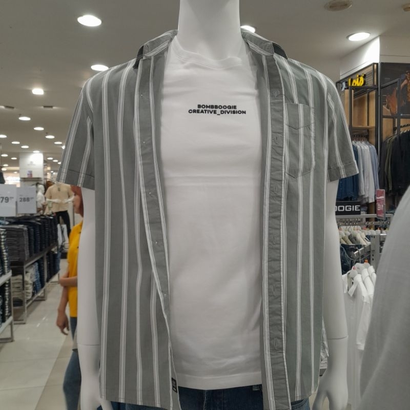 kemeja pendek salur bombboogie original 100% Regulerfit 22936B5NO