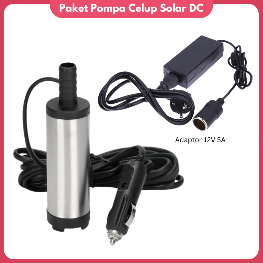Pompa Solar Mini Pompa Celup Air Portable Plus Adaptor Lighter 12V Pompa Sibel Sedot Minyak Solar