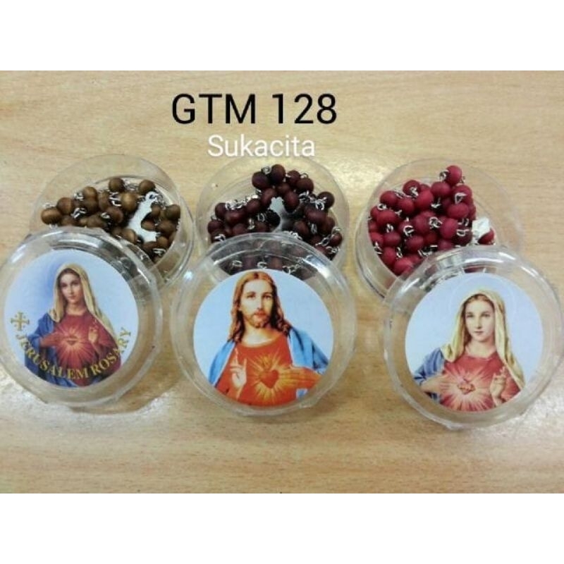 Kalung Rosario Kayu Wangi 3 Warna Hitam Merah Coklat untuk Doa dan Aksesori Natural