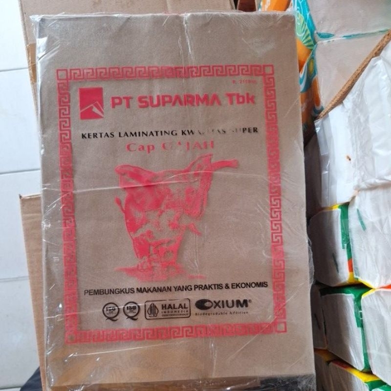 KERTAS NASI BUNGKUS COKELAT GAJAH PINK  ISI 250 LEMBAR