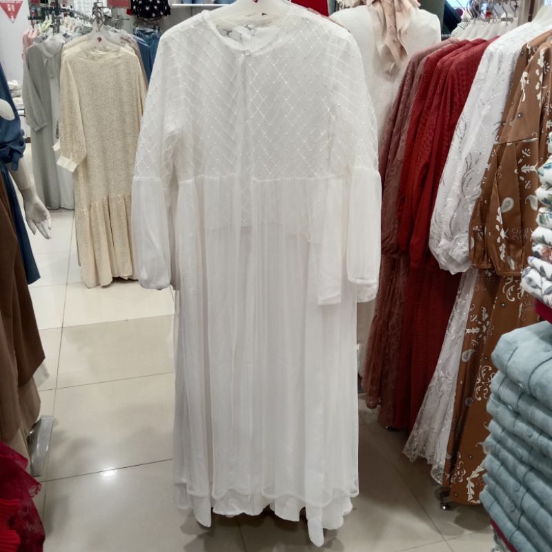 3H GAMIS BRUKAT PUTIH MUSLIM ORIGINAL