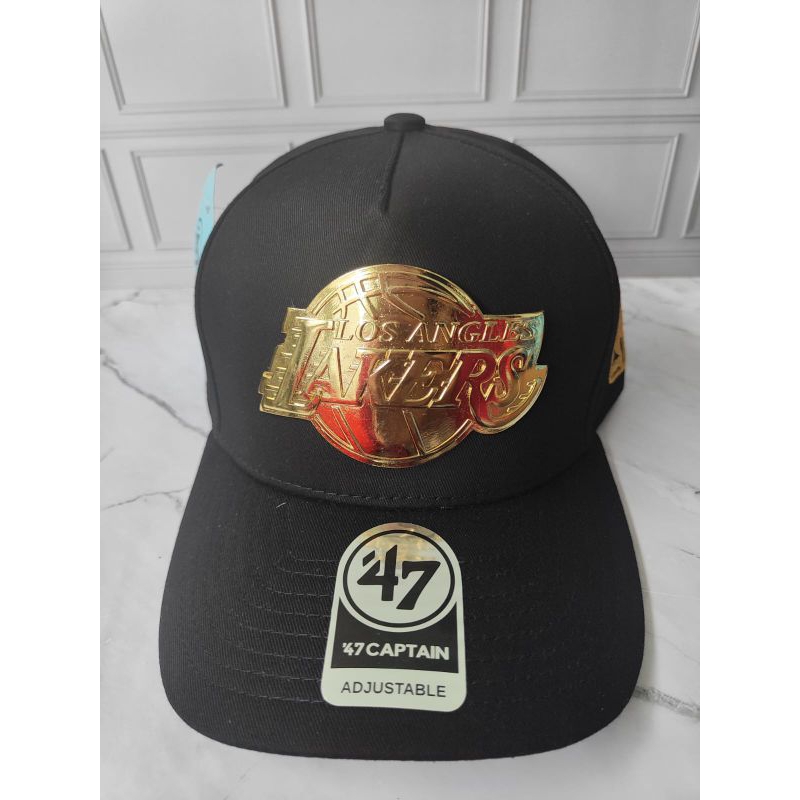 Topi Baseball LA LAKERS LOGO BESI GOLD Bahan Hitam Premium Full Tag