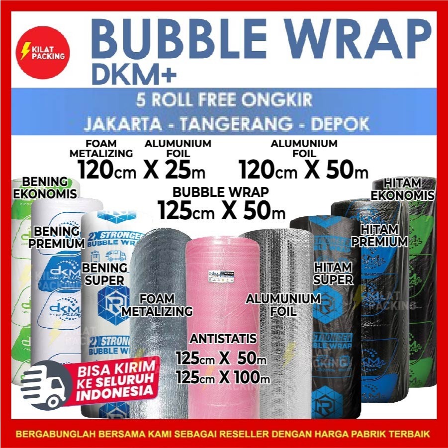 

PLASTIK BUBBLE WRAP 125CM X 50M / BUBBLE WRAP DKM PLUS KUALITAS PREMIUM TERMURAH GROSIR