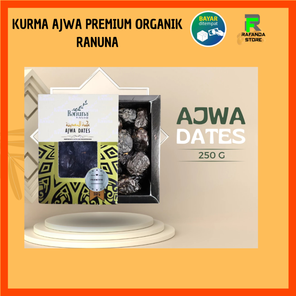

Kurma Ajwa Ranuna Premium Organik 250gr / Kurma Nabi Premium 250 gr