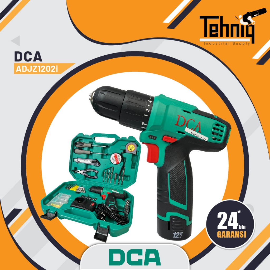 DCA ADJZ1202ITD Set Mesin Bor Cordless / Cordless Hammer Drill 12V Set DCA ADJZ1202ITD